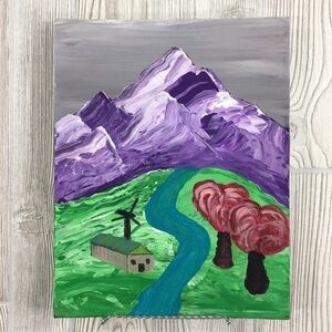 Whimsy Fantasy Painting Acrylic on Small Canvas Panel